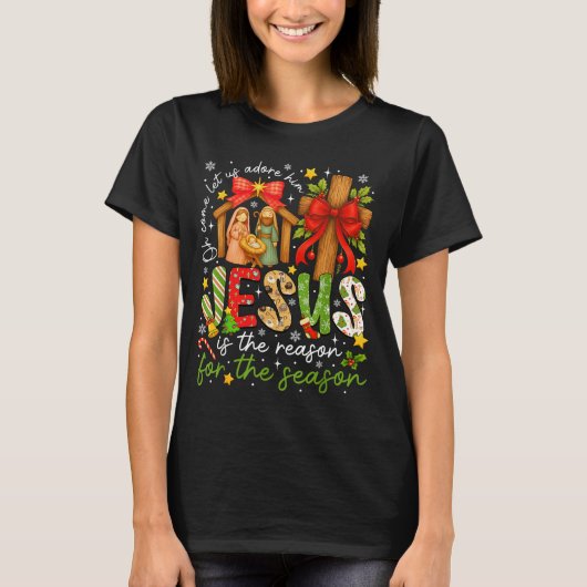 Jesus Is The Reason For The Season Christian Chris T-shirt (Voorkant)