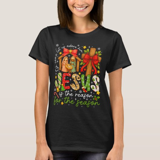 Jesus Is The Reason For The Season Christian Chris T-shirt (Voorkant)