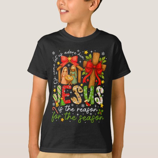 Jesus Is The Reason For The Season Christian Chris T-shirt (Voorkant)