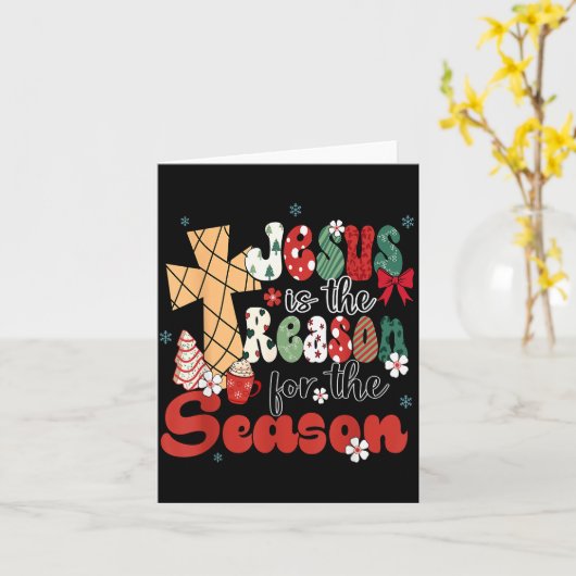 Jesus Is The Reason For The Season Christmas Jesus Kaart (Gele Bloem)