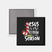 Jesus Is The Reason For The Season Christmas Xmas Magneet (Voorkant / Achterkant)