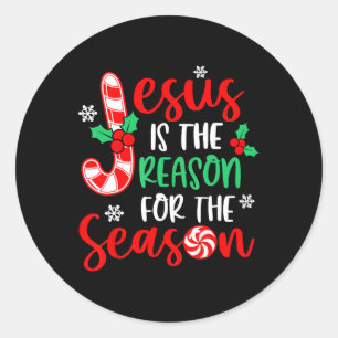 Jesus Is The Reason For The Season Christmas Xmas Ronde Sticker
