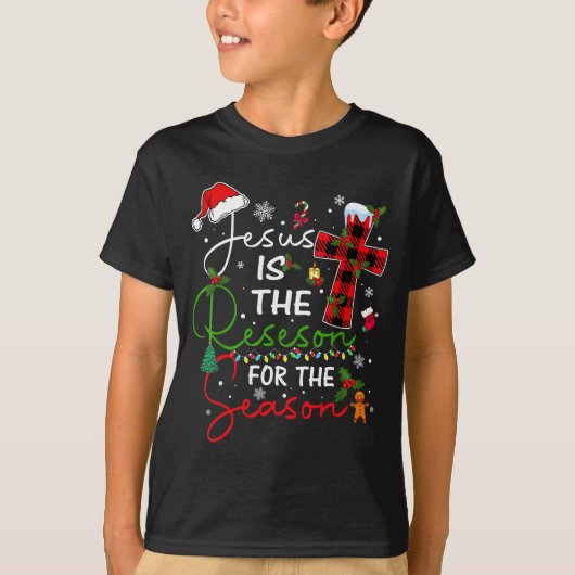 Jesus Is The Reason For The Season Christmas Xmas T-shirt (Voorkant)