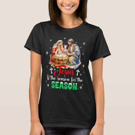 Jesus Is The Reason For The Season Christmas Xmas  T-shirt (Voorkant)