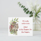 "Jesus is the reason for the season" Fun Squirrel  Briefkaart (Staand voorkant)