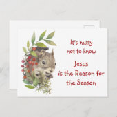 "Jesus is the reason for the season" Fun Squirrel  Briefkaart (Voorkant / Achterkant)