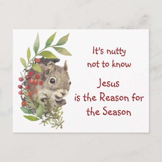 "Jesus is the reason for the season" Fun Squirrel  Briefkaart (Voorkant)