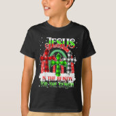Jesus Is The Reason For The Season Rainbow Christm T-shirt (Voorkant)