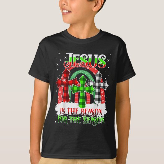 Jesus Is The Reason For The Season Rainbow Christm T-shirt (Voorkant)