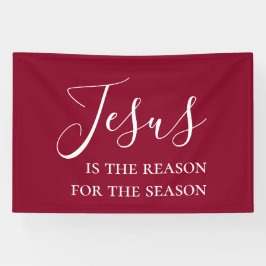 Jesus is the reason for the season Red Christmas Spandoek