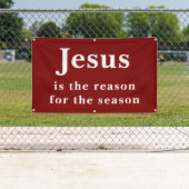 Jesus is the Reason for the Season Red Christmas Spandoek (Insitu)