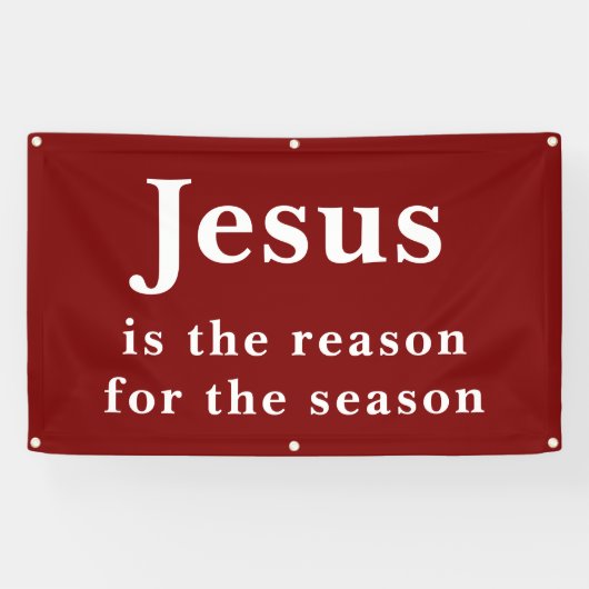 Jesus is the Reason for the Season Red Christmas Spandoek (Horizontaal)
