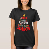Jesus Is The Reason For The Season Tree Christmas  T-shirt (Voorkant)