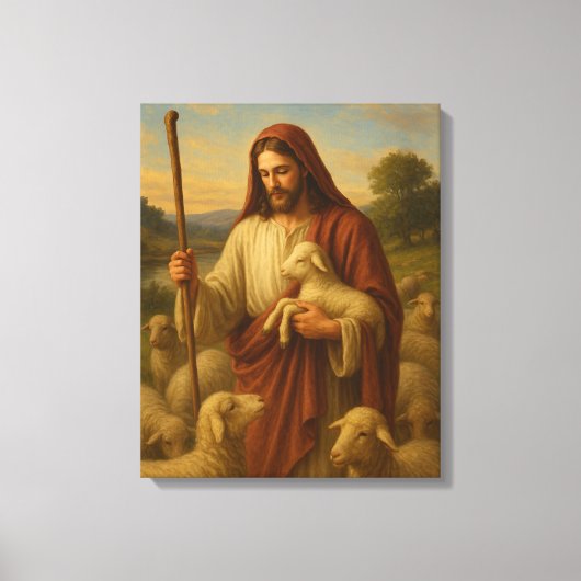 Jesus Is The Shephard #2™ LDS Muurkunstcanvas Canvas Afdruk (Voorkant)