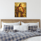 Jesus Is The Shephard #3™ LDS Muurkunstcanvas Canvas Afdruk (Insitu (Slaapkamer))
