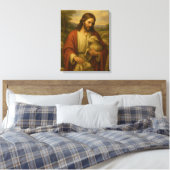 Jesus Is The Shephard #4™ LDS Muurkunstcanvas Canvas Afdruk (Insitu (Slaapkamer))