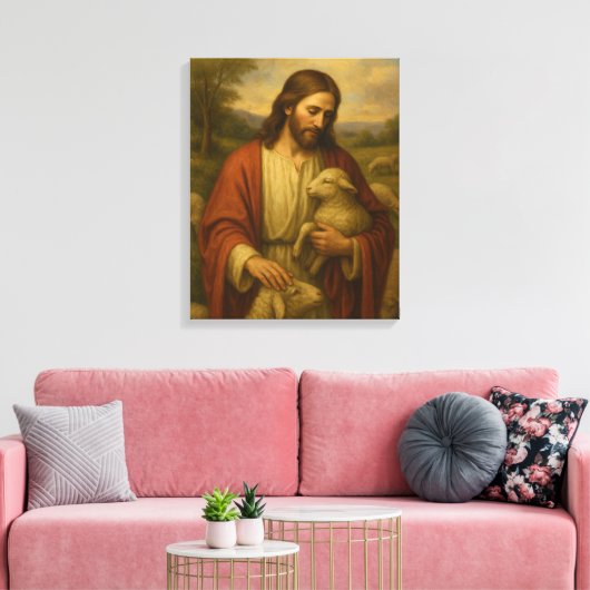 Jesus Is The Shephard #4™ LDS Muurkunstcanvas Canvas Afdruk (Insitu (Woonkamer))