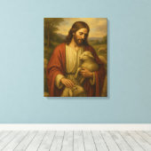Jesus Is The Shephard #4™ LDS Muurkunstcanvas Canvas Afdruk (Insitu (Houten vloer))