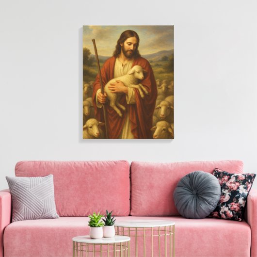 Jesus Is The Shephard #5™ LDS Muurschildersdoek Canvas Afdruk (Insitu (Woonkamer))