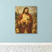 Jesus Is The Shephard #5™ LDS Muurschildersdoek Canvas Afdruk (Insitu (Houten vloer))
