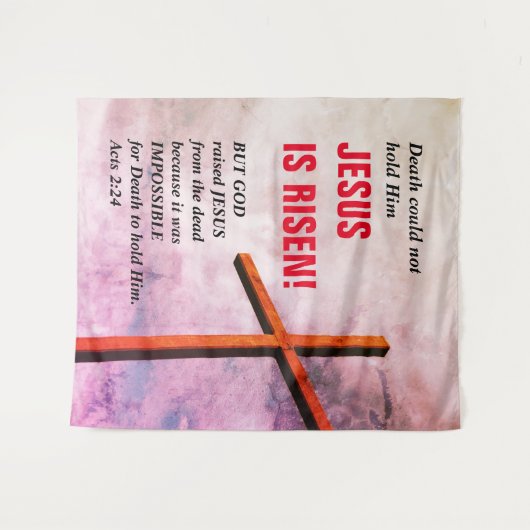 JESUS IS VERREZEN Paaskerk Wandkleed (Voorkant (horizontaal))