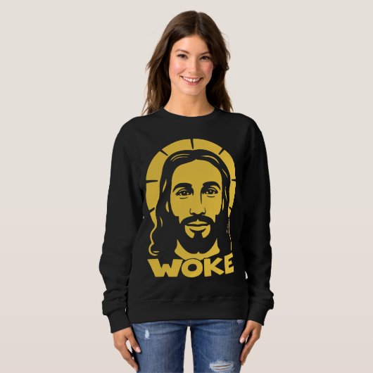 Jesus Is Woke Liberal Trui (Voorkant volledig)