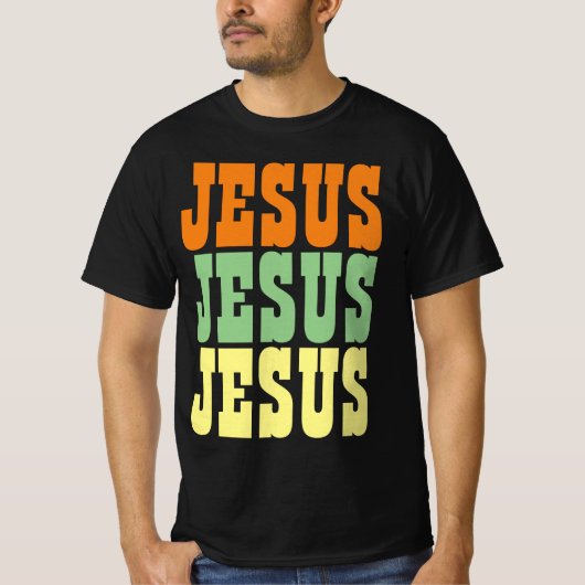 JESUS JESUS JESUS TYPOGRAFIE T-SHIRT (Voorkant)