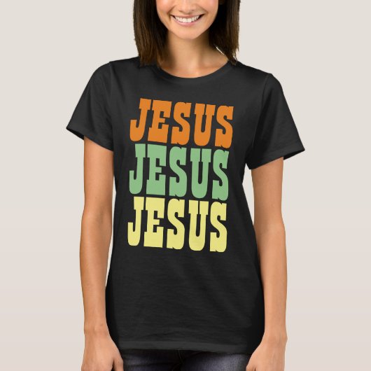 JESUS JESUS JESUS TYPOGRAFIE T-SHIRT (Voorkant)