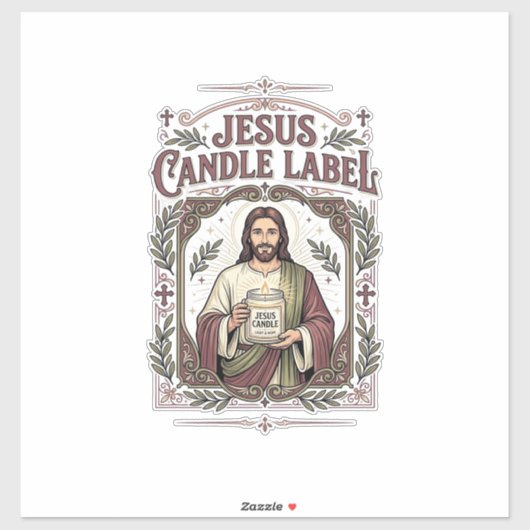 Jesus Kaars Label Jezus Kaars Christelijk Geloof V (Vel)
