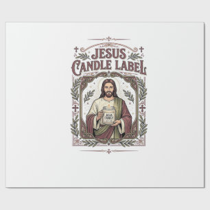 Jesus Kaars Label Jezus Kaars Christelijk Geloof V Cadeaupapier