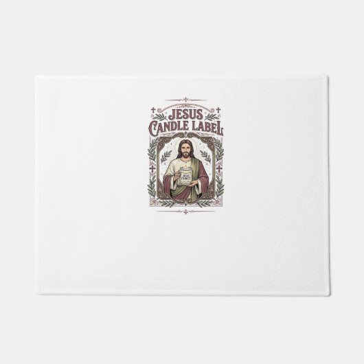 Jesus Kaars Label Jezus Kaars Christelijk Geloof V Deurmat (Voorkant)