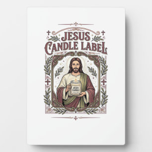 Jesus Kaars Label Jezus Kaars Christelijk Geloof V Fotoplaat