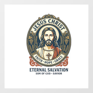 Jesus Kapper Heren Verzorging Grafische T-shirt Ch Raamsticker