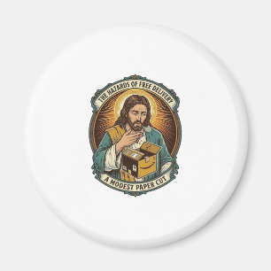 Jesus Kartonnen Doos Papier Snij Vinger Pijn Humor Magneet