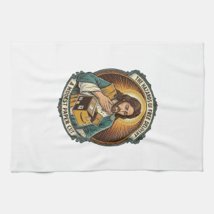 Jesus Kartonnen Doos Papier Snij Vinger Pijn Humor Theedoek