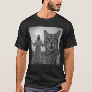 Jesus Kat Sie Grappig Religieus Meme Foto retro T-shirt