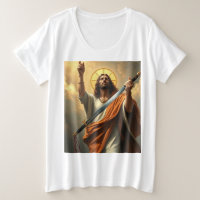 Jesus keert terug met een Sword Women's Plus Size