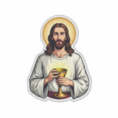 Jesus Kelk Crest Vintage Gravure Shirt 2 Sticker (Voorkant)
