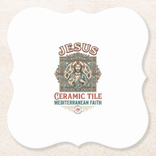 Jesus keramische tegel mediterraan geloof Jesus ke Kartonnen Onderzetters