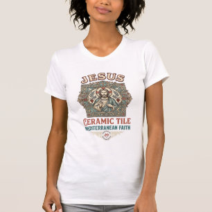Jesus Keramische Tegels Mediterrane Geloof Jesus K T-shirt