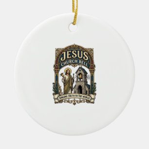 Jesus Kerk Bel Jesus Kerk Bel Christelijk Geloof Keramisch Ornament