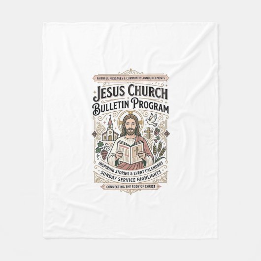 Jesus Kerk Bulletin Programma Jesus Kerk Bulleti Fleece Deken (Voorkant)