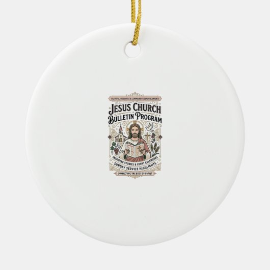 Jesus Kerk Bulletin Programma Jesus Kerk Bulleti Keramisch Ornament (Voorkant)