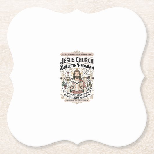 Jesus Kerk Bulletin Programma Jesus Kerk Bulletin Kartonnen Onderzetters (Voorkant)