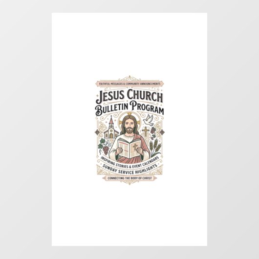 Jesus Kerk Bulletin Programma Jesus Kerk Bulletin Raamsticker (Vel)