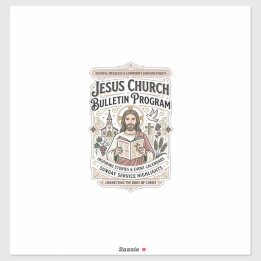 Jesus Kerk Bulletin Programma Jesus Kerk Bulletin Sticker (Vel)