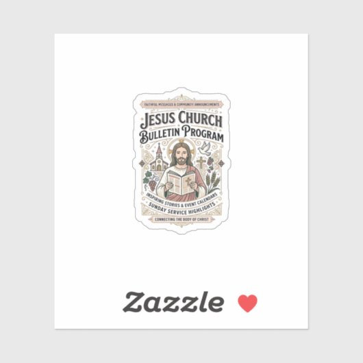 Jesus Kerk Bulletin Programma Jesus Kerk Bulletin Sticker (Vel)