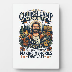 Jesus Kerk Kamp VBS Nostalgie T-shirt Op geloof ge Fotoplaat
