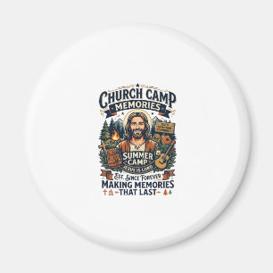 Jesus Kerk Kamp VBS Nostalgie T-shirt Op geloof ge Magneet