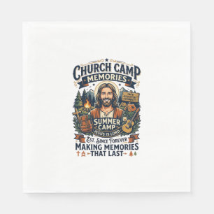 Jesus Kerk Kamp VBS Nostalgie T-shirt Op geloof ge Servet